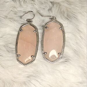 Kendra Scott Elle Silver With Rose Quartz Stone Earrings